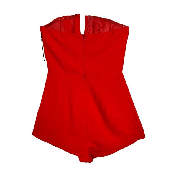 NWT Superdown Red Strapless Romper Skort Size S V-wire front Party Cocktail - Picture 6 of 10